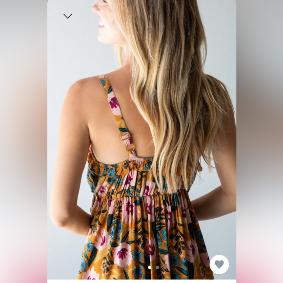 Natural Life Elizabeth Dress Orange Pink Floral L - Picture 5 of 13